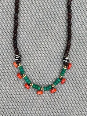 Versatile turquoise and coral necklace